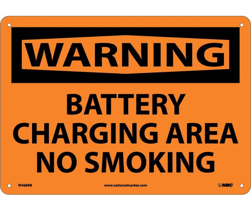 WARNING, BATTERY CHARGING AREA NO SMOKING, 10X14, RIGID PLASTIC