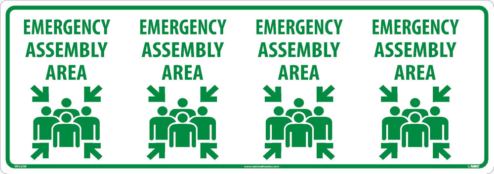 EMERGENCY ASSEMBLY AREA COLUMN WRAP SIGN, 12X34, SPORTWALK