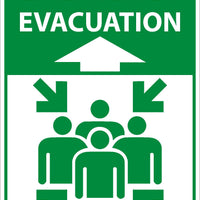 EMERGENCY EVACUATION LARGE FLOOR AND WALL SIGN, 24X18, ASPHALT ART