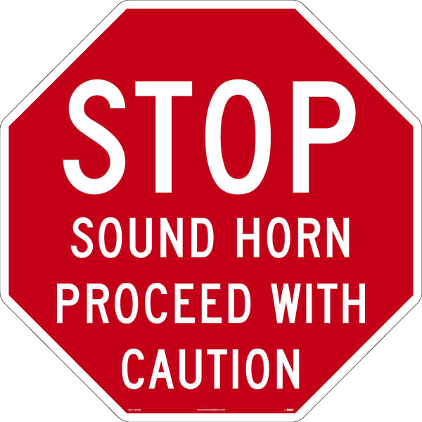 STOP SOUND HORN LARGE FLOOR AND WALL SIGN, 36
