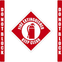 WALK-ON FLOOR MARKING KIT, CONFIGURABLE (INCLUDES 12 X 12 CENTER FLOOR SIGN AND MARKING STRIPS WITH CORNER ANGLES), SMOOTH NON-SLIP SURFACE, FIRE EXTINGUISHER KEEP CLEAR