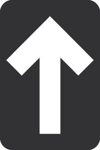 WALK ON, 6 X 4 DIRECTIONAL ARROW, NON-SKID TEXTURED ADHESIVE BACKED VINYL, BLACK
