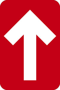 TEXWALK, 6 X 4 DIRECTIONAL ARROW, REMOVABLE ADHESIVE BACKED, SLIP-RESISTANT FLOOR SIGN, RED