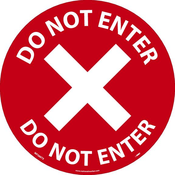 TEXWALK, DO NOT ENTER, RED, REMOVABLE ADHESIVE BACKED, SLIP-RESISTANT FLOOR SIGN