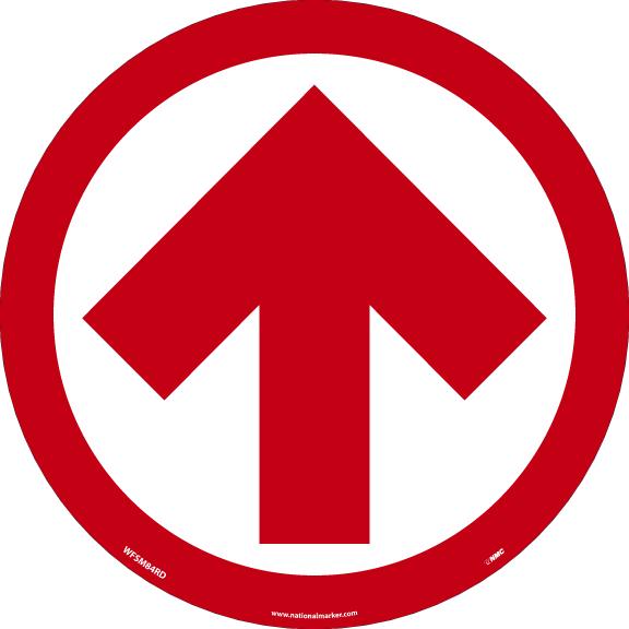 TEMP STEP, ARROW GRAPHIC, RED/WHITE, 8 X 8,NON-SKID SMOOTH ADHESIVE BACKED REMOVABLE VINYL
