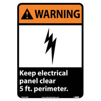 WARNING, KEEP ELECTRICAL PANEL CLEAR 5 FT. PERIMETER, 14X10, PS VINYL