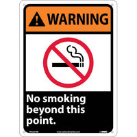 WARNING, NO SMOKING BEYOND THIS POINT, 14X10, RIGID PLASTIC
