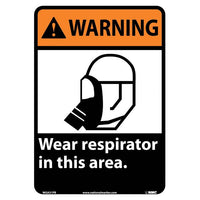 WARNING, WEAR RESPIRATOR IN THIS AREA, 14X10, PS VINYL