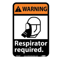 WARNING, RESPIRATOR REQUIRED (W/GRAPHIC), 10X7, RIGID PLASTIC