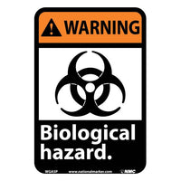 WARNING, BIOLOGICAL HAZARD (W/GRAPHIC), 14X10, RIGID PLASTIC