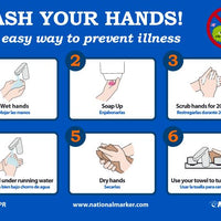 WASH YOUR HANDS, 7X10, REMOVABLE PS VINYL