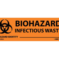 LABELS, BIOHAZARD INFECTIOUS WASTE, 1" X 3", PS PAPER, 500/RL