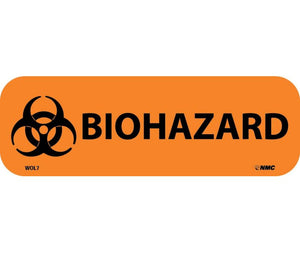 LABELS, BIOHAZARD, 1X3, PS PAPER, 500/RL