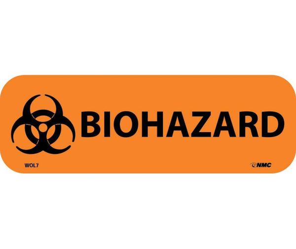 LABELS, BIOHAZARD, 1X3, PS PAPER, 500/RL