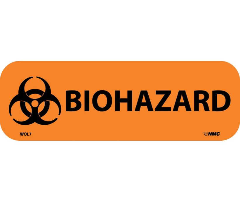 LABELS, BIOHAZARD, 1X3, PS PAPER, 500/RL