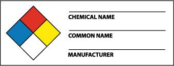 NFPA CHEMICAL LABEL, 1 1/2 X 4, PS VINYL, 500/ROLL