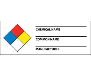 NFPA CHEMICAL LABEL, 1 1/2 X 4, PS PAPER, 500/ROLL