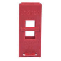 Wall Switch Lockout covers wall-mounted switches and locks the switch in either the "on" or "off" position. The device is made in the USA from recycled plastic, and measures 3-1/2"H x 1-1/2" W x 1/4"D. The lockout accommodates 1 padlock.