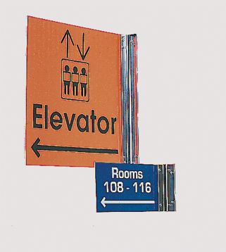 Engraved Sign Holder: Wall End-Holder - Silver and Gold