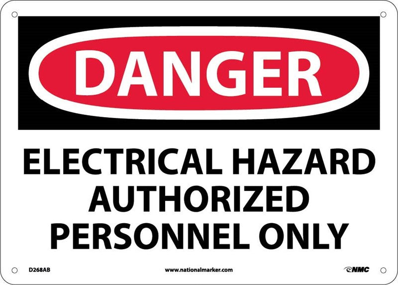 DANGER, ELECTRICAL HAZARD AUTHORIZED PERSONNEL ONLY, 10X14, PS VINYL