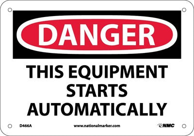 DANGER, THIS EQUIPMENT STARTS AUTOMATICALLY, 10X14, PS VINYL