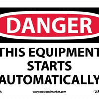 DANGER, THIS EQUIPMENT STARTS AUTOMATICALLY, 7X10, PS VINYL