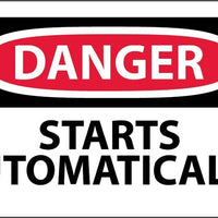 DANGER, STARTS AUTOMATICALLY, 3X5, PS VINYL, 5/PK