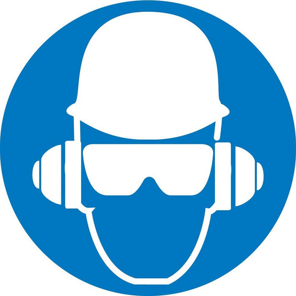 LABEL, GRAPHIC FOR WEAR HEAD, HEARING AND EYE PROTECTION, 2IN DIA, PS VINYL