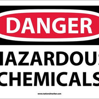 DANGER, HAZARDOUS CHEMICALS, 7X10, RIGID PLASTIC