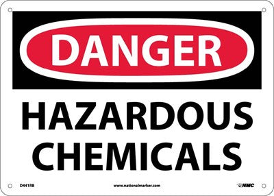 DANGER, HAZARDOUS CHEMICALS, 7X10, RIGID PLASTIC
