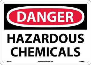 DANGER, HAZARDOUS CHEMICALS, 7X10, PS VINYL
