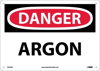 DANGER, ARGON, 10X14, RIGID PLASTIC