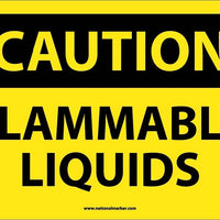 CAUTION, FLAMMABLE LIQUIDS,10X14, RIGID PLASTIC