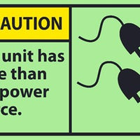 CAUTION, THIS UNIT HAS MORE THAN ONE POWER SOURCE, 3X5, PS VINYLGLOW, 5/PK