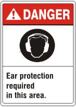 ANSI Z535 Danger Ear Protection Required In This Area Signs | AN-02