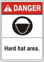 ANSI Z535 Danger Hard Hat Area Signs | AN-06