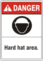 ANSI Z535 Danger Hard Hat Area Signs | AN-06