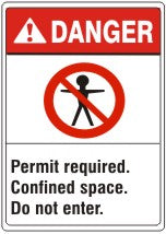 ANSI Z535 Danger Permit Required Confined Space Do Not Enter | AN-09