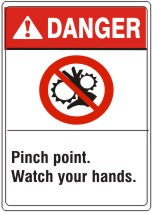 ANSI Z535 Danger Pinch Point Watch Your Hands Signs | AN-10