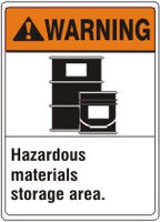 ANSI Z535 Warning Hazardous Materials Storage Area Signs | AN-13