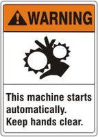 ANSI Z535 Warning This Machine Starts Automatically Signs | AN-16