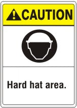 ANSI Z535 Caution Hard Hat Area Sign | AN-19