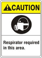 ANSI Z535 Caution Respirator Required In This Area Sign | AN-21