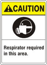 ANSI Z535 Caution Respirator Required In This Area Sign | AN-21
