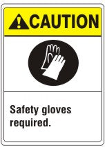 ANSI Z535 Caution Safety Gloves Required Sign | AN-22