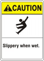 ANSI Z535 Caution Slippery When Wet Sign | AN-24