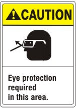 ANSI Z535 Caution Eye Protection Required In This Area Sign | AN-32