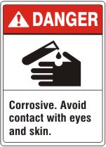 ANSI Z535 Danger Corrosive Avoid Contact With Eyes and Skin | AN-34