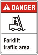ANSI Z535 Danger Forklift Traffic Area Signs | AN-36
