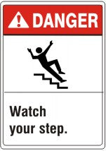 ANSI Z535 Danger Watch Your Step Signs | AN-37
